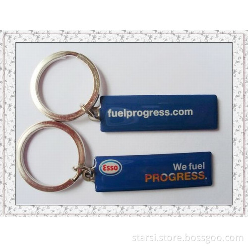 Epoxy Rectangle Metal Keychain (ST-K02)